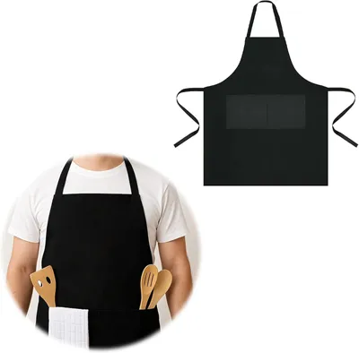 Produktbild von Wasserdichte Küchenschürze für Damen mit 2 Taschen, verstellbare lange Riemen für Herren, geeignet für Grillabende, Gartenarbeit und Restaurants.
