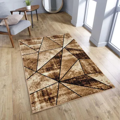 Obrázek produktu pro Geometrický kusový koberec 140x190 cm LUKEN - béžový