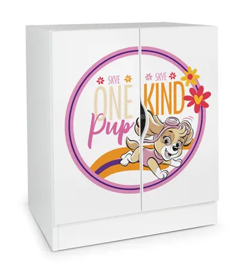 Produktbild von Furni Masters Kommode Kinderschrank 60 cm breit mit Paw Patrol Charaktere Skye Mehrzweckschrank für Kinderzimmer