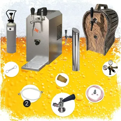 Produktbild von Zapfanlage JET 30 Bierkoffer Komplettset mit Holzfass Schanksäule Köpi