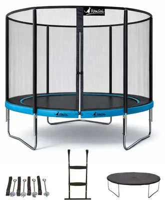 Produktbild von Trampolin Ø 300cm + Leiter + Abdeckung + Verankerungsset - PUNCHI 300 Blau