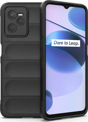 Produktbild von Mobigear Bumpy  Realme C35 Hülle Flexibles TPU Backcover - Schwarz