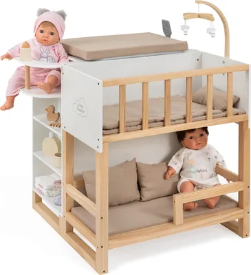 Produktbild von ELLA & PIET® Großes Puppenpflegecenter NURSERY 6in1 aus Holz (Weiß-Schlamm)