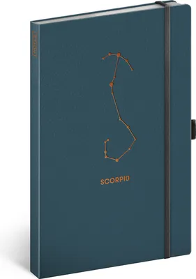 Image de Carnet de notes du zodiaque avec élastique ligné - Bloc-notes pour femmes filles hommes - Journal portable pour l'école et le travail (Scorpion)