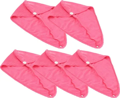 Obrázok produktu pre 5PCS rýchlo suché mikrovlákno vlasy klobúk ženy kúpeľňa silná absorpcia vody kúpeľňa uterák vlasy suché uterákRose Red
