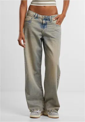 Produktbild von Urban Classics Jeans Damen Ladies Low Waist Baggy Fit Denim blaugrau 27