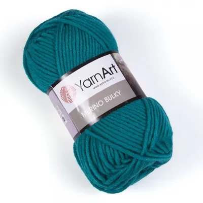 Produktbild von YarnArt Merino Bulky 11448 Dunkelsmaragd – Weiche, dicke Wolle für warme Strickprojekte