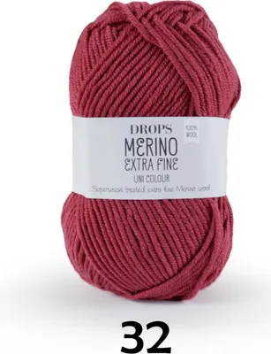 Image de DROPS Merino Extra Fine, Uni Colour 32 dunkelrosa