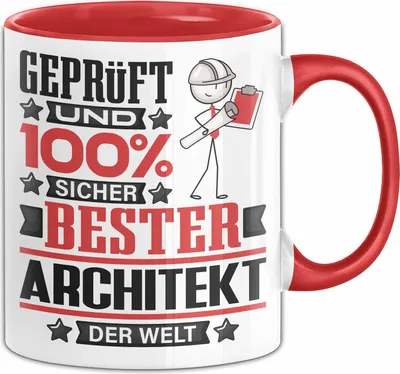 Produktbild von Architekt Geschenk Lustiger Spruch für Architekt Geschenkidee Bester Architekt Der Welt (Rot)