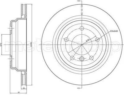 Produktbild von 2x METELLI Bremsscheibe 23-0398C für BMW 5 Limousine (E39) 5 Touring (E39)