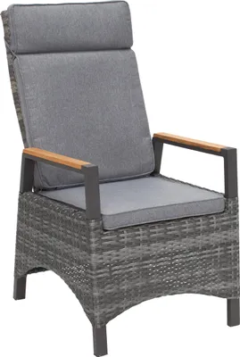 Produktbild von LC Garden »Keramo« Gartenstuhl natur-grau Verstellsessel mit Teak-Armlehne verstellbar
