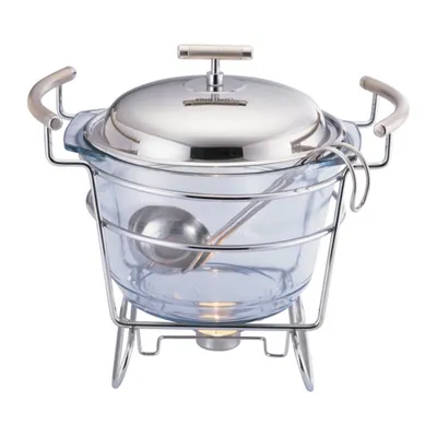 Produktbild von Speisenwärmer Warmhaltebehälter Suppewärmer Mit Glaseinsatz 4.0L 4 Stk. 1 Kammer Kinghoff Kh-1417