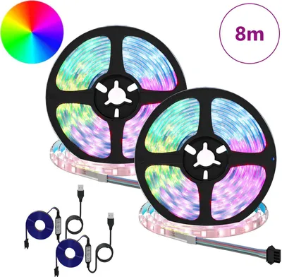 Immagine prodotto di vidaXL Strisce LED, 2 pezzi, nere e trasparenti