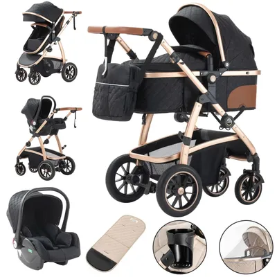Zdjęcie produktu dla Wózek wielofunkcyjny 3 w 1 - model SK20 - Lekko składany - Wózek spacerowy - Dla dzieci w wieku 1-2 lata, do 20 kg -   - Kolor: czarny