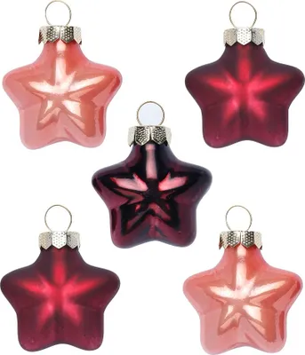 Produktbild von Christbaumschmuck Sterne 4cm Glas 8 Stück - Vintage Rose