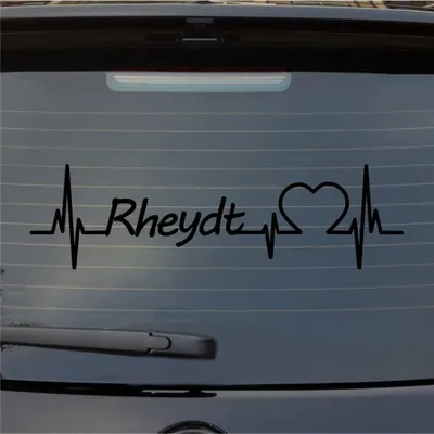Produktbild von Heckscheibenaufkleber Rheydt Herzschlag Puls Stadt Liebe 55x15 cm Schwarz Matt Auto Aufkleber Sticker