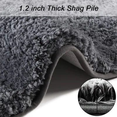 Imagen del producto de Alfombra redonda, de color gris, con un diámetro de 60 cm, antideslizante, para el baño