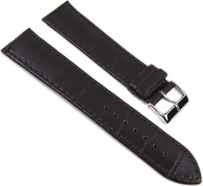 Produktbild von Barington Kroko-Print Uhrenarmband XL Leder braun Krokoprägung, Stegbreite:18mm, Schließe:Schwarz