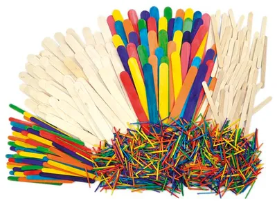 Obrázek produktu pro EDUPLAY 200071 Sada dřevěných tyčinek, přírodní/barevné, 1200 kusů (1 sada)
