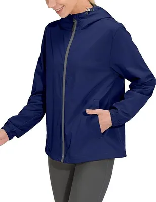 Immagine prodotto di Mapamyumco Giacca leggera con cappuccio, elegante blu navy Taglia S