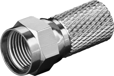 Zdjęcie produktu dla goobay F-Stecker Cu vernickelt L. ca. 20 mm Für Kabel Außen-ø 7,7 mm