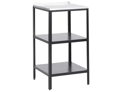Zdjęcie produktu dla BELIANI Wyspa kuchenna ogrodowa czarna ze stali nierdzewnej 50 x 50 x 92 cm zewnętrzna 2 półki