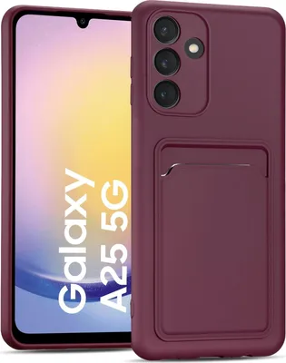 Immagine prodotto di Custodia per cellulare per Samsung Galaxy A25 5G cover protettiva in silicone con slot per schede Slim Wallet Case, Raspberry