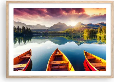 Produktbild von Gerahmtes Poster - Rahmen in heller Eiche - See Natur - 70x50 cm - Wand Bild - Wanddeko - Wandbilder - Kunstposter - Wandposter - Bilderrahmen - Bilder - Kunstdruck - Wandbild - P2NAA70x50-3579