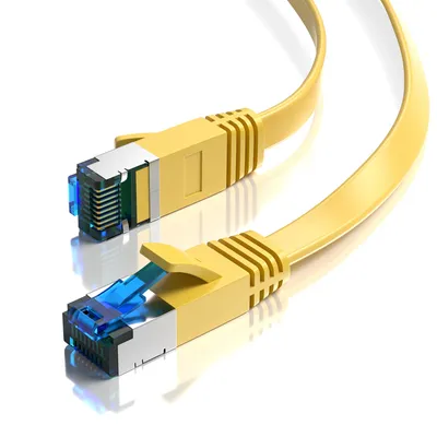 Produktbild von JAMEGA RJ45 LAN Flachkabel, 0,5 m, Gelb, Netzwerk-Patchkabel