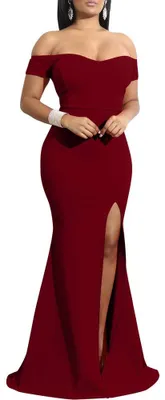 Produktbild von YMDUCH Damen formelles Ballkleid, Weinrot, Medium