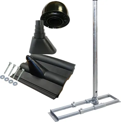 Produktbild von PremiumX PROFI X100-48K SAT Dachsparrenhalter Frankfurter Pfanne schwarz Mastkappe