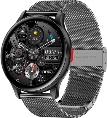 Zdjęcie produktu dla Smartwatch SENBONO MAX11, w pełni dotykowy ekran AMOLED o przekątnej 1,43 cala | Wodoodporność IP68 | BT 5.0 | Monitorowanie stanu zdrowia | Wiele trybów sportowych, bransoletka ze stali siatkowej, kolor czarny