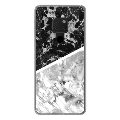 Produktbild von MuchoWow® Handyhülle Schutzhülle Hülle für Huawei P40 Lite Marmor - Schwarz - Weiß - Luxus Silikon Softcase Handy Hülle - Handy