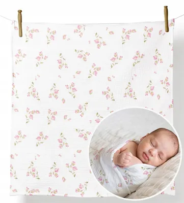 Produktbild von Musselin Mullwindel 120x120 cm  – Dickes Mulltuch gekreppt, Baby Einschlagtuch & Decke