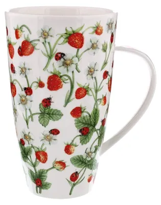 Henley-Tasse aus Knochenporzellan, Erdbeer-Design, 600 ml