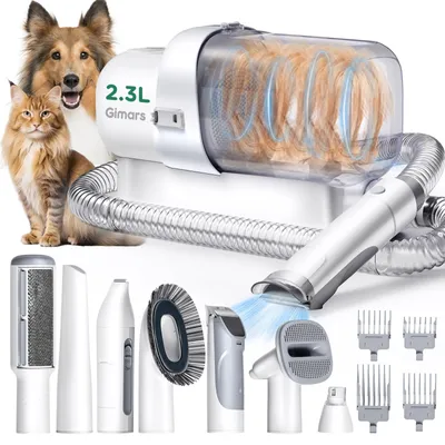 Produktbild von Gimars Hundeschermaschine mit Staubsauger, 2,3L Hundestaubsauger mit 12000 Pa Sa