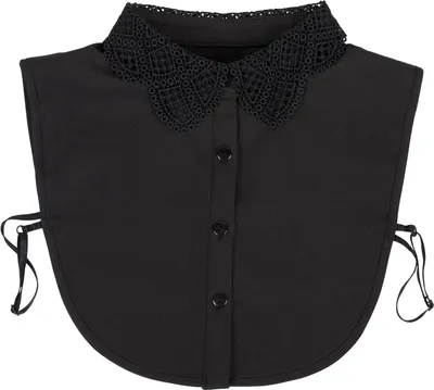 Produktbild von styleBREAKER Damen Blusenkragen Einsatz mit Kragen in Häkelspitze Optik und Knopfleiste, Kragen für Blusen und Pullover 08020006
