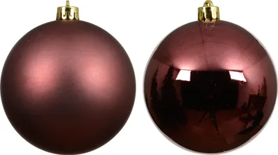 Produktbild von Weihnachtskugeln Kunststoff 6cm 12 Stück - Kastanienbraun