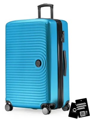 Produktbild von Hauptstadtkoffer - Großer Koffer + digitaler Kofferanhänger, Reisekoffer XL Erweiterung, Hardcase Rollkoffer 4 Rollen Aufgabegepäck 130L TSA-Schloss,Cyanblau