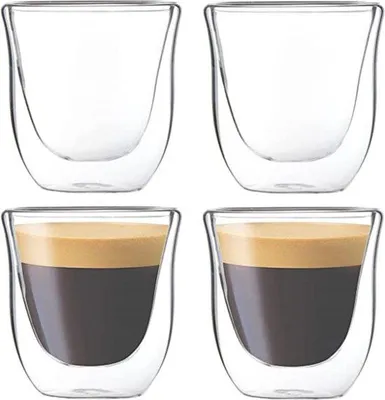 Productafbeelding van Latte Macchiato glazen, dubbelwandig - 4 stuks, inhoud: 80 ml