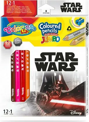 Obrázek produktu pro Jumbo trojhranné tužky 13 barev Star Wars Colorino