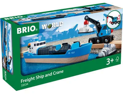 Produktbild von BRIO Containerschiff mit Kranwagen, 1Stück