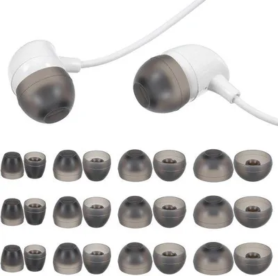 Productafbeelding van 12 Paar Vervangende Oordopjes Zwart Siliconen voor In-Ear Hoofdtelefoons