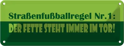 Produktbild von vianmo Blechschild 10x27 cm Straßenfußballregel Nr.1 Dekoration Spruch Zitat