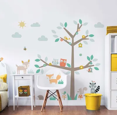 Produktbild von Wald Baum & Freunde großes Wandbild Wandaufkleber