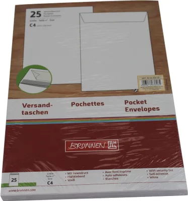 Produktbild von BRUNNEN Versandtasche C4 weiss 120g 25Stück 105343425
