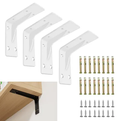 Imagen del producto de Solidchoice - Juego de 4 soportes robustos para estantes, para montaje en pared