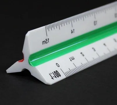 Productafbeelding van Famanu driehoekige meetlint, 30 cm - voor architecten en ingenieurs