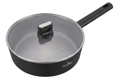 Produktbild von SWISS HAUS, Tiefe Bratpfanne 24 cm mit Glasdeckel, Schwarz