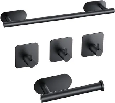 Immagine prodotto di Set di portasciugamani in acciaio inossidabile nero, 40 cm